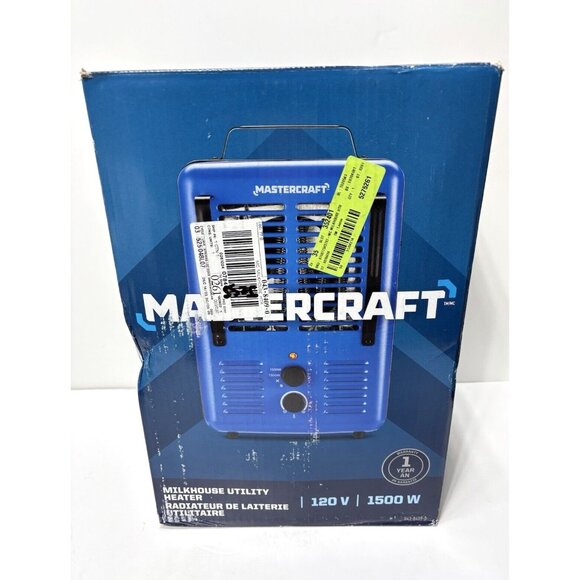 Mastercraft Deluxe Milkhouse Utility Space Heater w Thermostat, 1500W, Blue Open - Picture 5 of 10